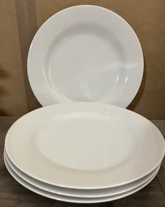 POTTERY BARN PB WHITE MODERN SET OF 4- 11” DINNER PLATES - Picture 1 of 2