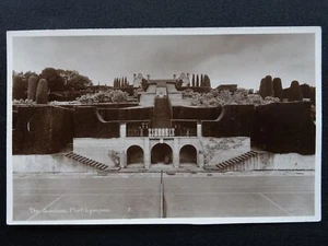 Kent Hythe PORT LINFNE The Gardens/Cancha de tenis y terraza - antigua postal de RP - Imagen 1 de 2