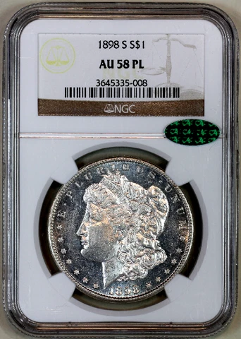 * 1898-S * AU58 PL NGC CAC * MORGAN SILVER DOLLAR * DEEP MIRROR FIELDS KEY DATE! Cover