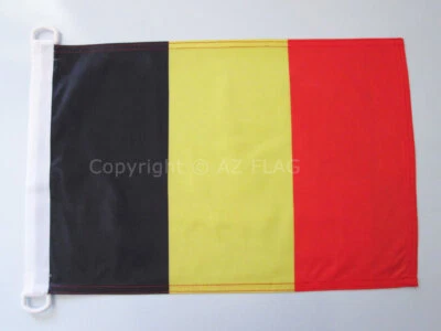 AZ FLAG PAVILLON NAUTIQUE BELGIQUE 45x30cm - DRAPEAU DE BATEAU BELGE 30 x 45 cm - Neuf