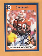 Donnell Woolford Clemson Tigers AUTO Signed 1990 Card Chicago Bears 9U