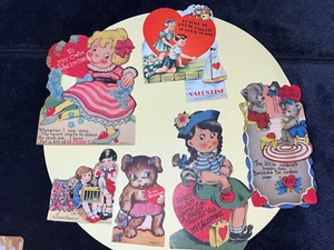 vintage valentines lot of 6 signed 40s 50s - Picture 1 of 11
