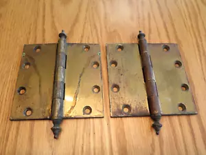 Antiguo juego de 2 culatas de puerta de latón vintage YALE 4-1/2" VIDEO - Imagen 1 de 17