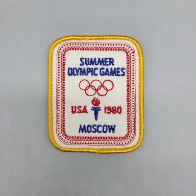 Parche De Colección Equipo EE. UU. 1980 Juegos Olímpicos de Verano Moscú Antorcha 3-1/2 x 2-7/8" Nuevo de Lote Antiguo Foto 1 de 4