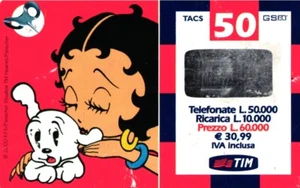 1460 SCHEDA RICARICA TIM USATA BETTY BOOP 30M 50 DIC.2002 OCR 15 CAB 25 - Foto 1 di 1