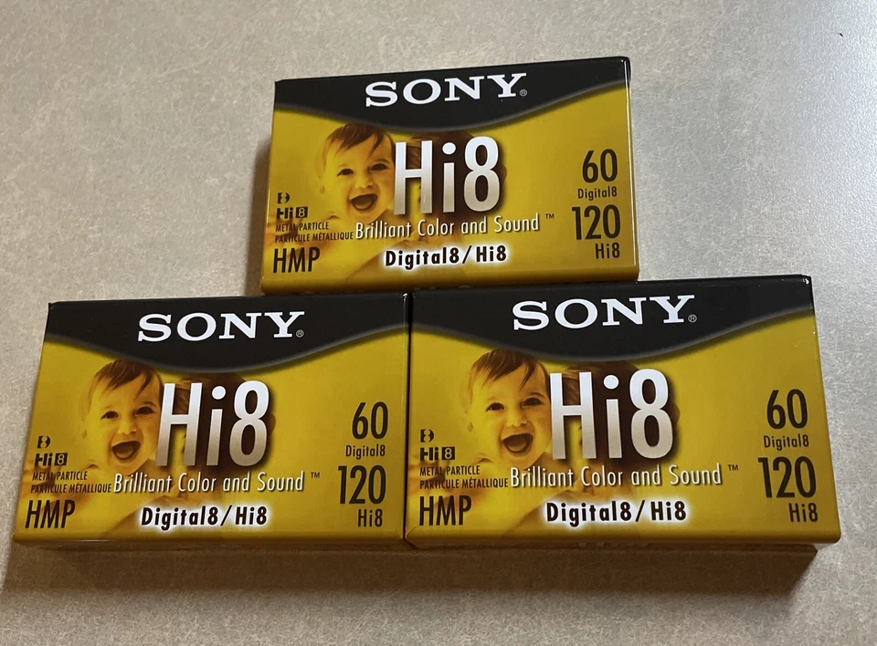 2 Sony 60 Minute Hi8 Digital 8 HMP P6-120hmpl Video Camcorder Cassette Tapes