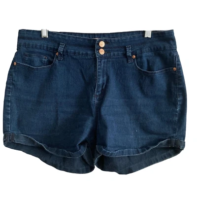 Pantalones Cortos Y2K Vintage Años 90 Lei Denim Mujer Junior Talla 15 Tatum Elastizados Lavado Oscuro Foto 1 de 4