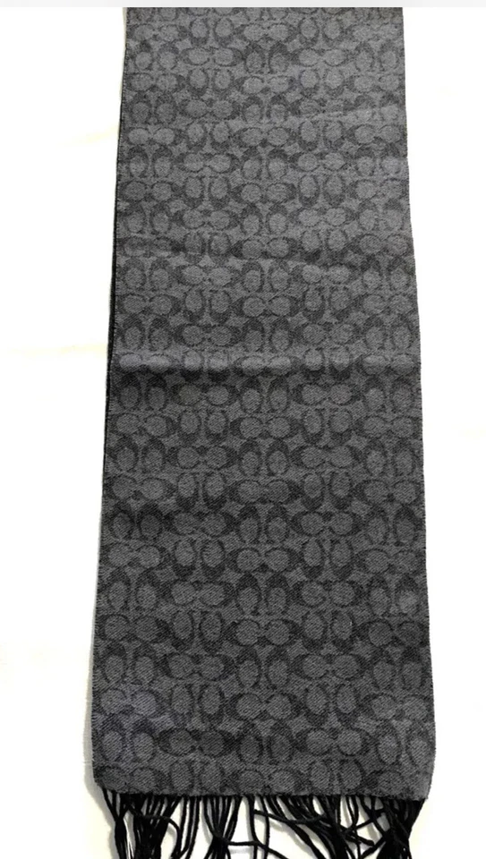 Coach Bi-color Signature C Scarf Black & Gray