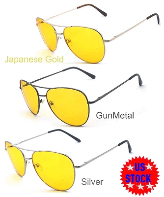 Gafas de sol retro piloto marco de metal lentes de conducción nocturna Spring Temple AV03 Foto 1 de 4