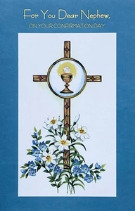 Thoughtful CONFIRMATION Card FOR NEPHEW, Blood of Christ — Popular Greetings + ✉ - Picture 1 of 4