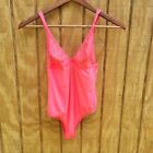 Victoria Secret Coral Pink NWT Teddy With Sheer Lace Cups Womens Size S
