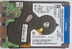 WD10SPCX-08S8TT0 DCM HBTJBB0 SN: WXM1Axxxxxxx 11 MAR 2016 Malaysia - Afbeelding 1 van 1