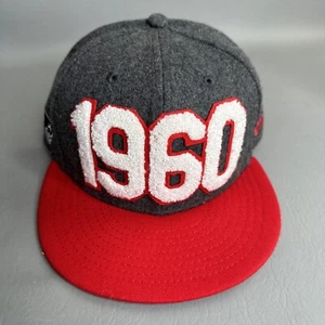 New England Patriots 1960 New Era 9Fifty Adjustable Snapback Hat Wool Gray Red - Picture 1 of 11