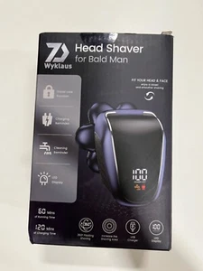 Wyklaus 7D Head Shaver Bald Men Electric Razor -White/Pink - Picture 1 of 6