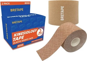 2ROLL Kinesiology Tape Rolls 2-Inch x 16 ft Waterproof & Hypoallergenic Athletic - Picture 1 of 7