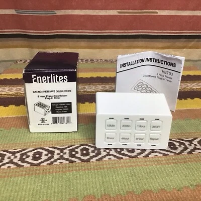 ENERLITES 8-Hour Indoor Countdown Plug-in Timer, Timer for Electrical... - Image 1 of 4