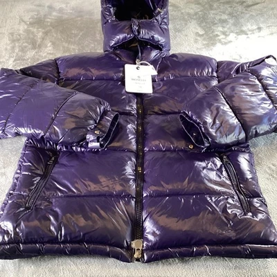 Moncler Chaqueta Para Hombres XL Púrpura Brillante Puffer Abrigo Acolchado Cálido con Capucha Foto 1 de 4