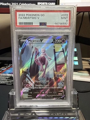 2022 MEWTWO V PSA 9 Pokemon Go 072/078 ALT FULL ART Alternative MINT #72 - Image 1 of 2