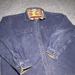 Vtg LL Bean Chamois Hurricane Shirt Mens XL Blue Aztec Lined Southwest 0YT60 - Picture 1 of 13