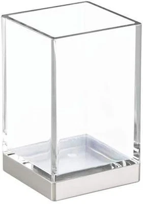 Vaso iDesign, The Clarity Collection - 2,5” x níquel transparente y cepillado  Foto 1 de 3