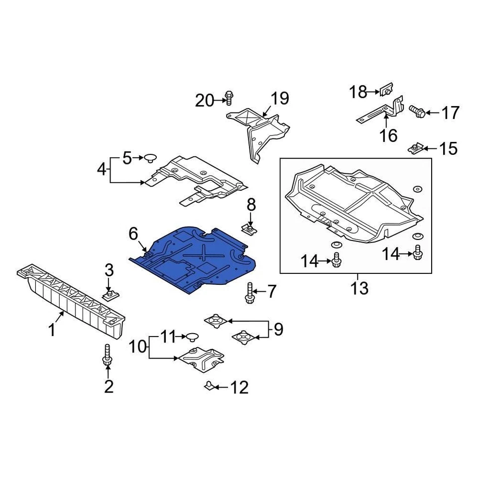 For Ford F-150 2011-2014 Ford BL3Z5D032C Front Powertrain Skid Plate Foto 1 de 1