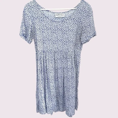 90s Vintage Rampage Floral Babydoll Mini Dress Size 7 Small Medium Grunge Comfy - Image 1 of 4