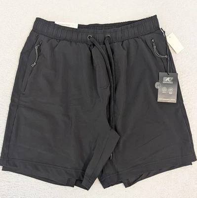 ¡NUEVO! Pantalones Cortos Jogger Aeropostale Aero Active Elastizados NEGRO Para Hombre Medianos 29X7" Nuevos con Etiquetas Foto 1 de 4