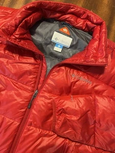 Columbia Turbodown Omni Heat Jacket Herren XL Red Puffer Full Zip 650TD - Bild 1 von 7