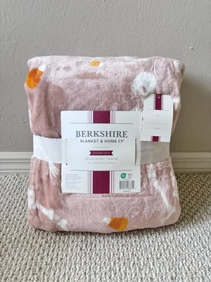 Berkshire Blanket Oversized Velvet Soft Throw Candy Corn Skeleton Halloween Pink - Image 1 of 4