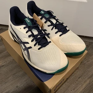Mens 11.5 ASICS Solution Speed FF 3 Tennis Shoe, Cream/midnight, 1041A438-104 - Bild 1 von 7
