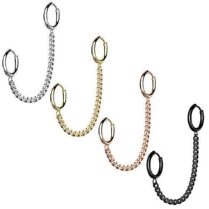 Ohrring mit Clicker Helix Cartilage Ohr Piercing mit Kette Chirurgenstahl - Imagen 1 de 6