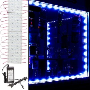 40ft STOREFRONT WINDOW LED LIGHT Bright Flashing Blue 5730 + UL Power & Remote - Picture 1 of 12