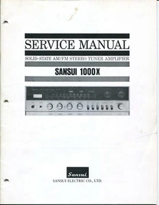 Vintage Sansui Model 1000X AM/FM Stereo Tuner Amplifier Operating/Service Manual - Picture 1 of 7