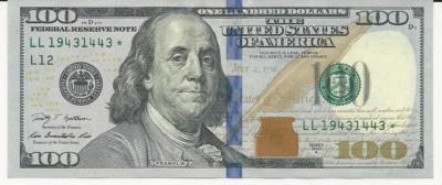 100$ Star* Note 2009A Fancy Serial Number LL19431443 War Time 1943 Year Bill - Image 1 of 2