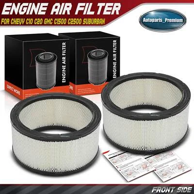 2x Filtro de aire del motor para Chevy C10 C20 P20 R3500 GMC C1500 C2500 Suburban Jimmy Foto 1 de 4