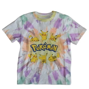 Pokemon Pikachu Tie Dye Graphic Print Boy's Short Sleeve T-Shirt - NWT - Picture 1 of 4