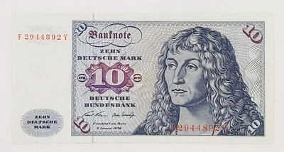 Germany 10 Deutsche Mark January 2, 1970 aUnc.  k - Image 1 of 2