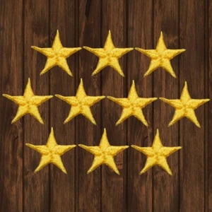 Yellow Star Embroidered Patch, 5/8" — 10-Pack — Iron On - Picture 1 of 1