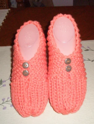 ZAPATILLAS DE PUNTO HECHAS A MANO PARA HOMBRE MUJER "LINDAS" TALLA MEDIANA ~ 7 - 9 ~ NUEVAS Foto 1 de 4