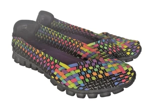 Skechers Weave Memory Foam Stretch Woven Lightweight Slip on Rainbow US 9.5 - Picture 1 of 12
