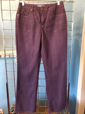 Coldwater Creek Vaqueros Púrpura 5 Bolsillos, Cierre de Cremallera y Botón y Cintura Elástica Foto 1 de 4