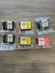 220XL Ink Cartridge Replacement for Epson WF-2750 WF-2660 XP-320 (6PK, BK/C/M/Y) - Picture 1 of 4