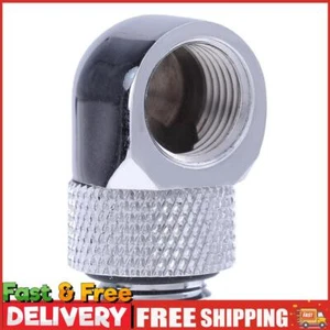 G1/4 Inner Outer Dual Thread 90 Degree Rotary Water Tube Connector(Silver) ~ - Bild 1 von 12