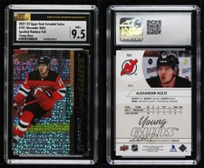 2021-22 Extended Series Speckled Rainbow Foil Alexander Holtz CSG 9.5 Rookie RC