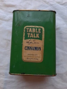 Vtg Paper Label Table Talk CINNAMON Spice Tin, Rust-Parker Co. in Duluth MN RARE - Picture 1 of 5