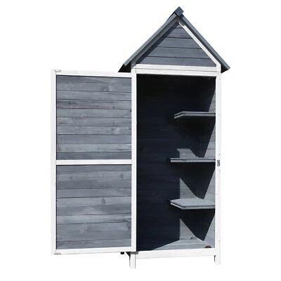 Garden Cabinet Grey 77x53x179 cm Tool Shed Tool Cabinet Tool Shed Garden - Image 1 of 4