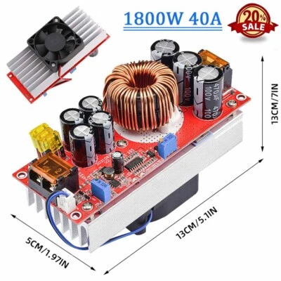 YK-AUTO2022® 1800W 40A DC-DC Boost Converter Step Up Power Supply Module Constant Current DE