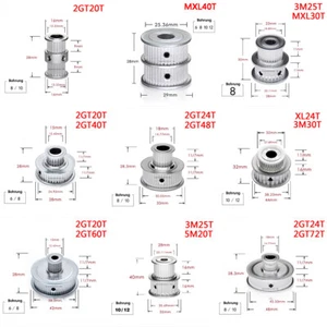 Doppel Zahnrad Riemenscheibe GT2 3M 5M MXL XL Pulley für 6/10/15mm Breite Belt - Picture 1 of 15
