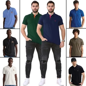 Gant Polo Shirt Uomo Casual Lavoro T-Shirt Traspirante Manica Corta Cotone S-2XL - Zdjęcie 1 z 164