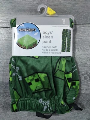 Minecraft Pajamas Boys Medium 8 Sleep Pant Zombie Creeper Fun PJs Gift - Image 1 of 3